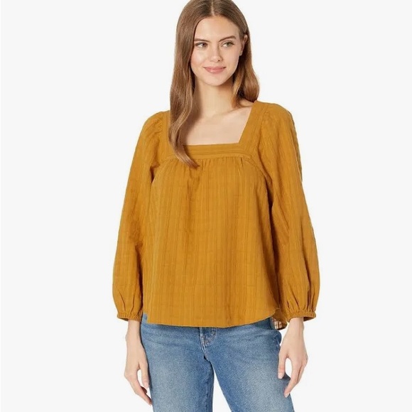 Madewell Women’s Square-Neck Bubble-Sleeve Top in Plaid style #NC817 Size Medium - Picture 8 of 11